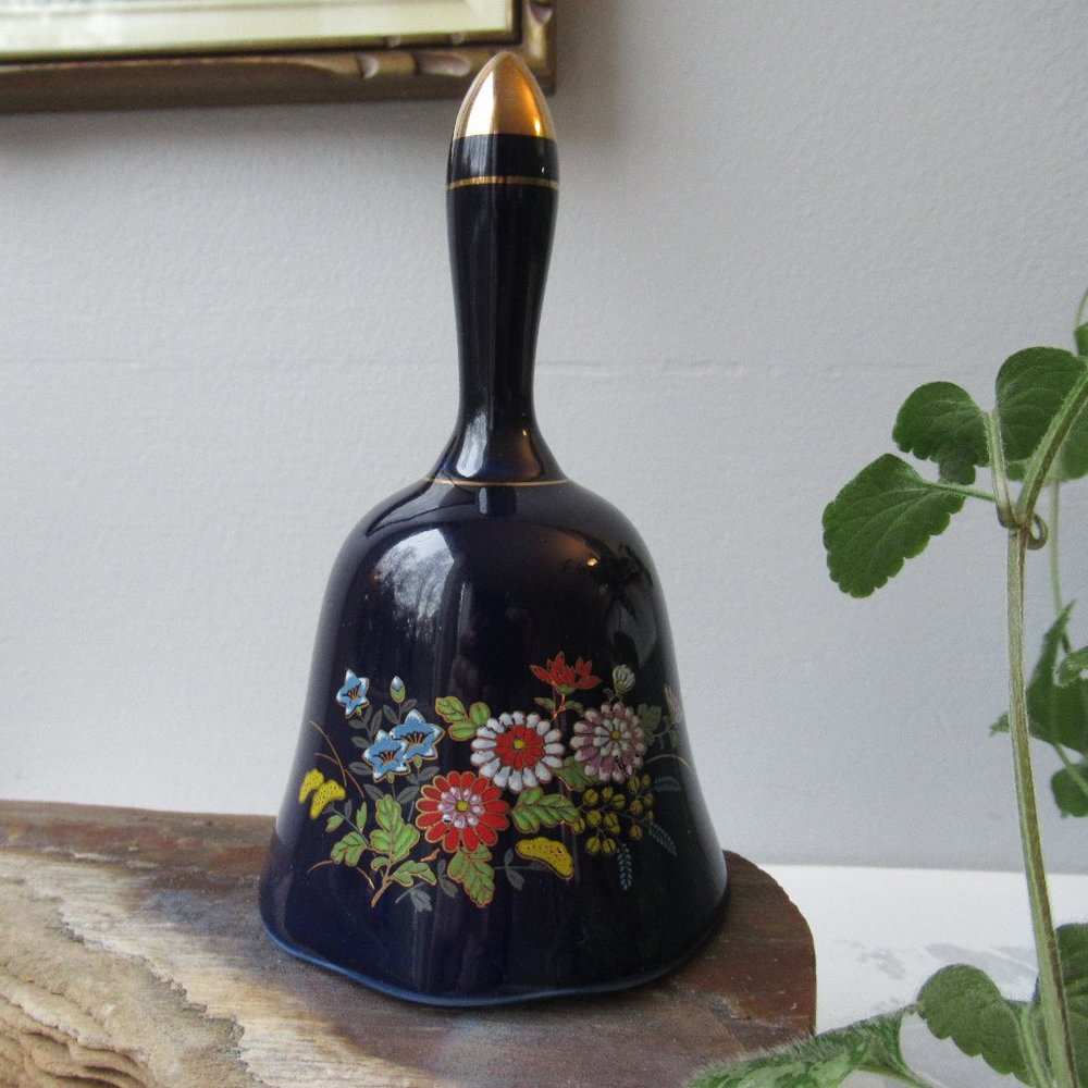 Porcelain Cobalt Blue Bell by Giftcraft, Canada